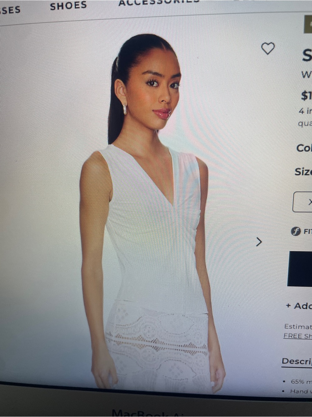 With Jean White V-Neck Lace-Trim Sleeveless Tank